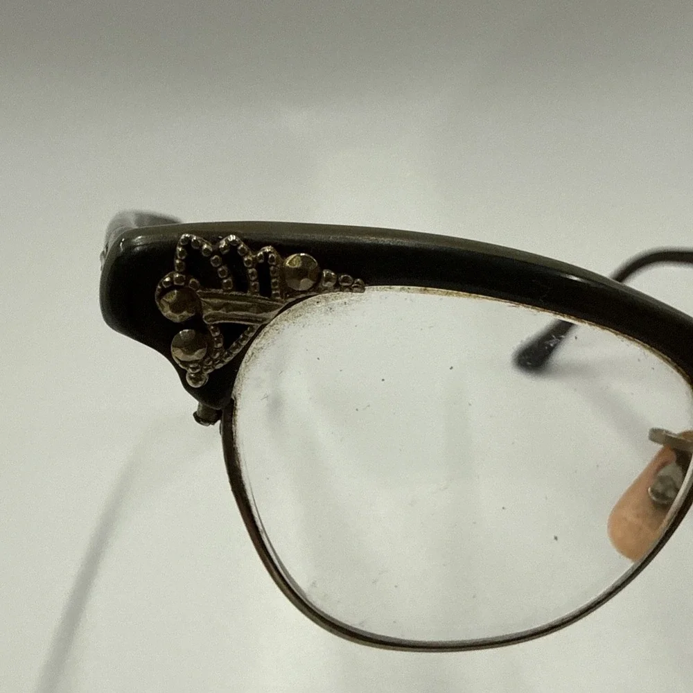 **FRAME ONLY** Vintage Art-Craft U.S.A. Cateye Browline Eyeglasses Alum‎